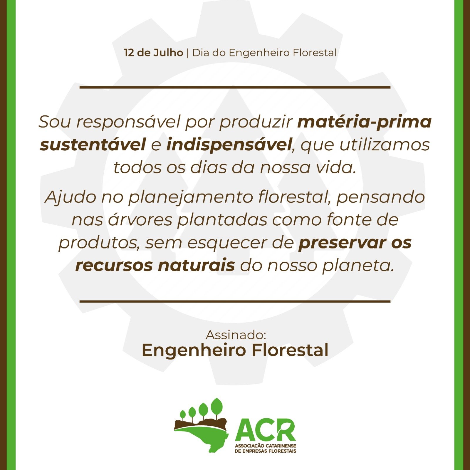 Arte ACR Dia do Eng Florestal
